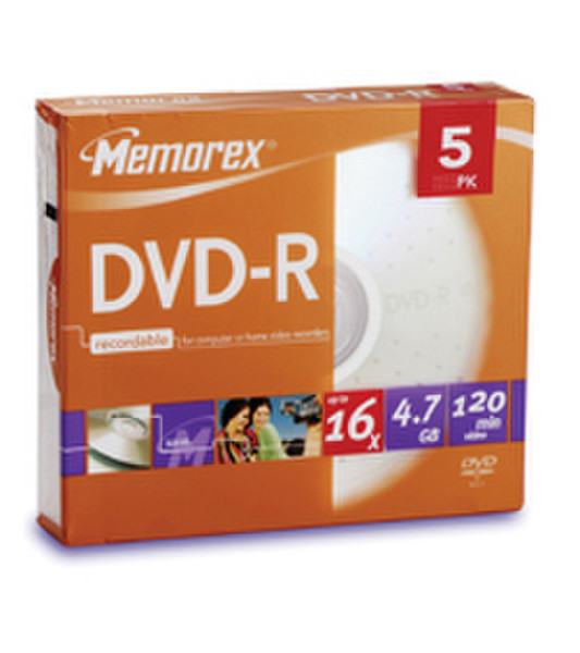 Memorex 16x DVD-R 4.7GB 5-pk