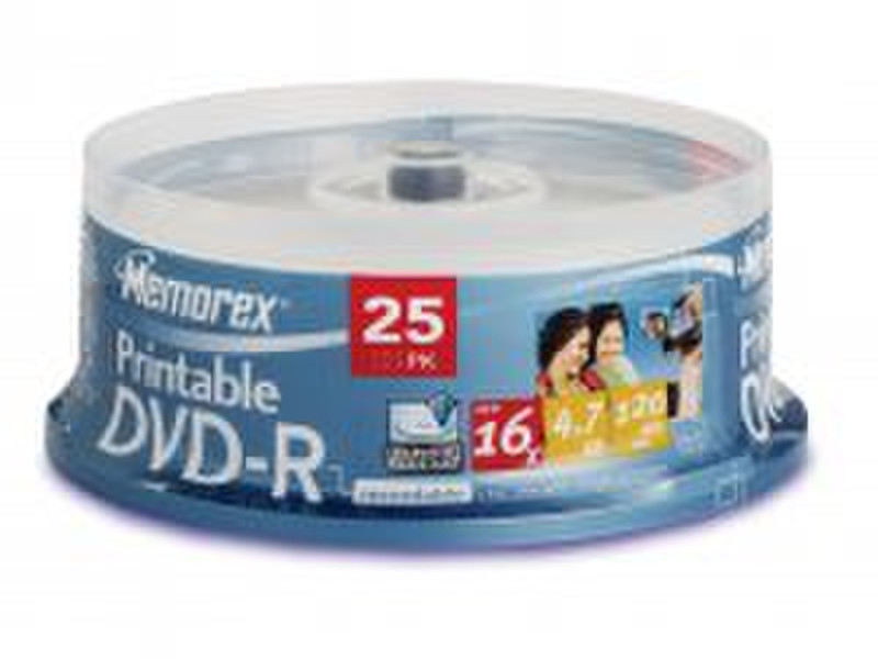 Memorex DVD-R Printable 4.7Gb 16x (25) 4.7GB DVD-R 25pc(s)