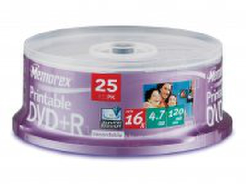 Memorex DVD+R Printable 4.7Gb 16x (25) 4.7GB DVD+R 25Stück(e)