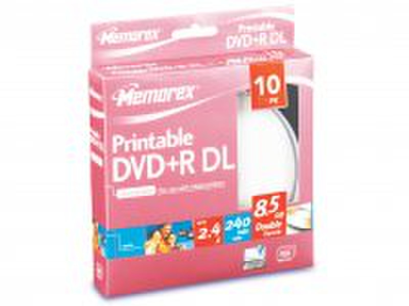 Memorex DVD+R DL 8.5Gb 2.4x printable (10) 8.5GB DVD+R DL 10Stück(e)