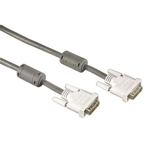 Hama 75042137 5m DVI-D DVI-D Grey DVI cable