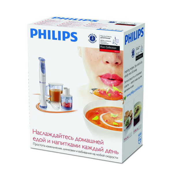 Philips Viva Collection HR1613/03 Погружной 1.7л 650Вт Белый блендер