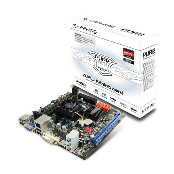 Sapphire IPC-E350M1W AMD Hudson M1 Socket FT1 BGA Mini ITX Motherboard