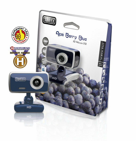 Sweex HD Webcam Acai Berry Blue