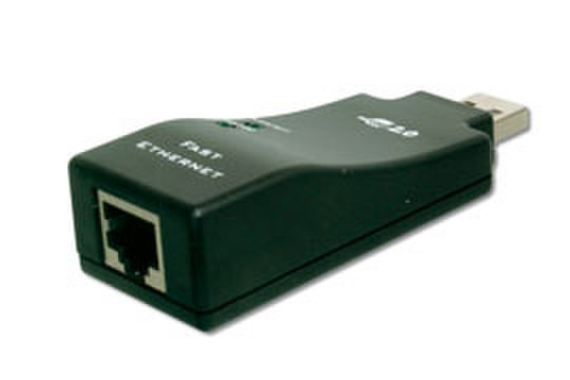 Cable Company Digitus USB 2.0 to Fast Ethernet Adapter USB A Черный кабель USB
