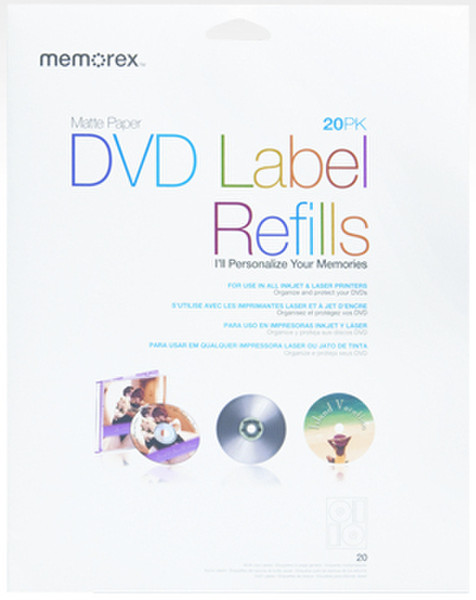 Imation DVD Labels 20 Pack White