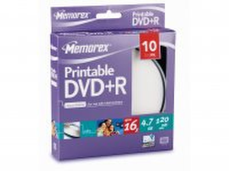 Memorex DVD+R Printable 4.7Gb 16x (10) 4.7ГБ DVD+R 10шт