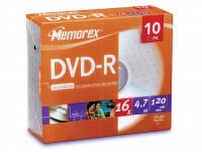 Memorex DVD-R 4.7Gb 16x slimcase 4.7GB DVD-R 10pc(s)