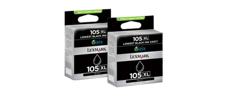 Lexmark 105XL B 2-Pack Schwarz Tintenpatrone