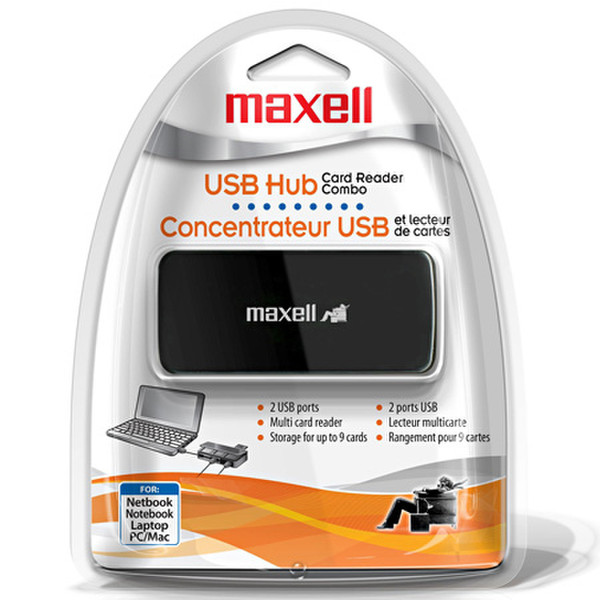 Maxell NUSBH-1 USB 2.0 Черный устройство для чтения карт флэш-памяти