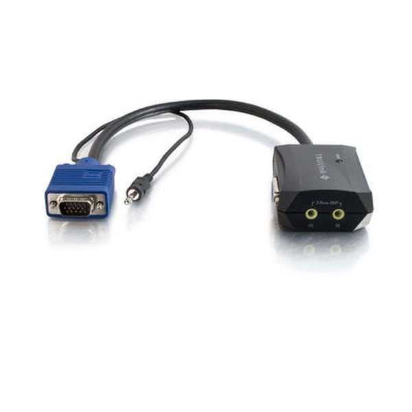 C2G 11in Trulink 2-Port UXGA + 3.5mm Monitor Splitter Cable Black