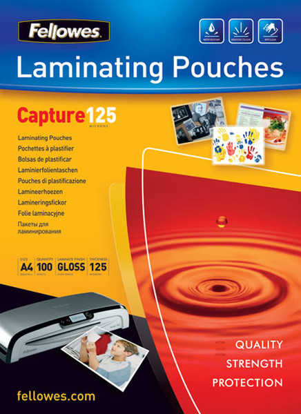 Fellowes Glossy Pouches 75 x 105mm 100 pcs. 125 mµ laminator pouch