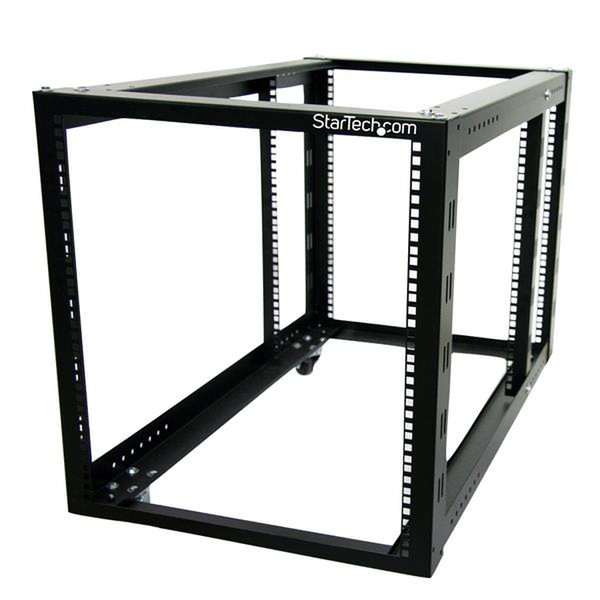 StarTech.com 12U 4 Post Server Equipment Open Frame Rack Cabinet w/ Adjustable Posts & Casters