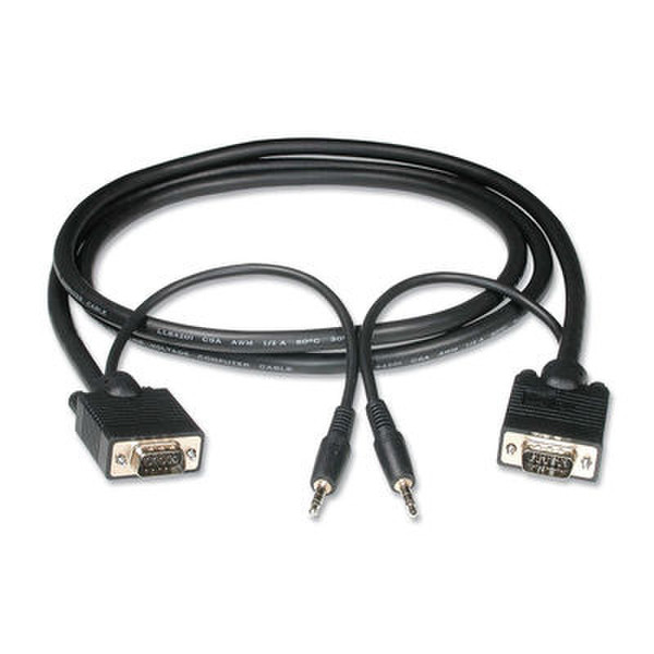 C2G 3ft HD15 UXGA + 3.5mm Stereo Audio M/M Monitor Cable 0.91м VGA (D-Sub) + 3.5mm VGA (D-Sub) + 3.5mm Черный