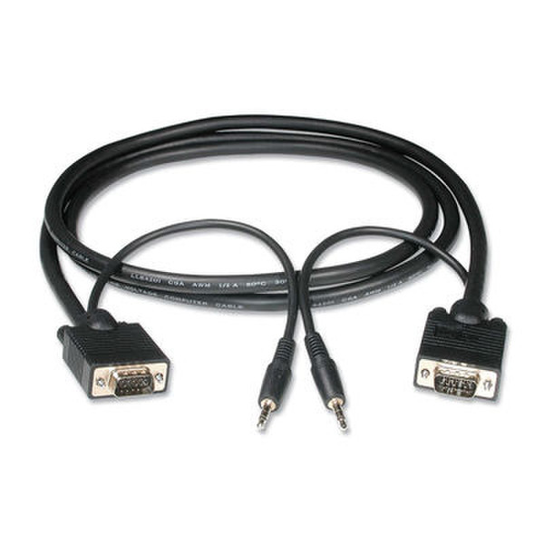 C2G 12ft HD15 UXGA + 3.5mm Stereo Audio M/M Monitor Cable 3.66m VGA (D-Sub) + 3.5mm VGA (D-Sub) + 3.5mm Schwarz