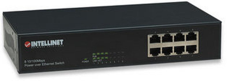 Intellinet 8-Port PoE Office Switch Неуправляемый Power over Ethernet (PoE) Черный