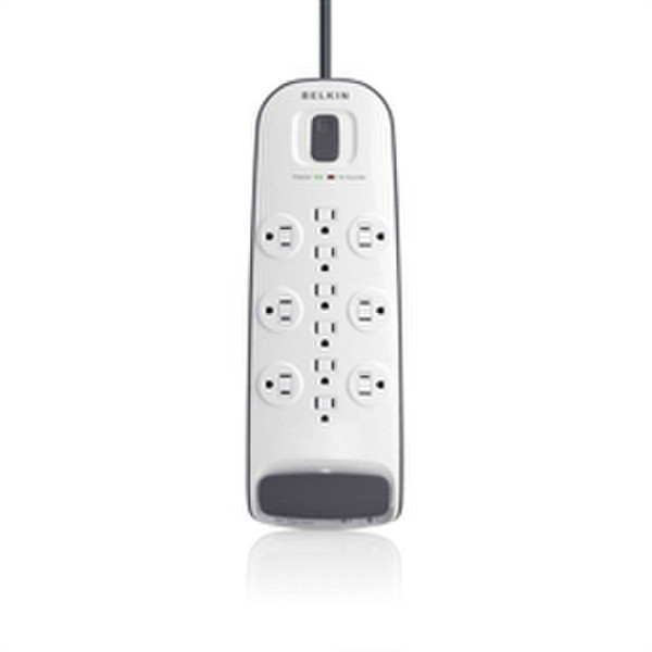 Belkin BV112230-08 12розетка(и) 125В 2.44м Черный, Белый сетевой фильтр