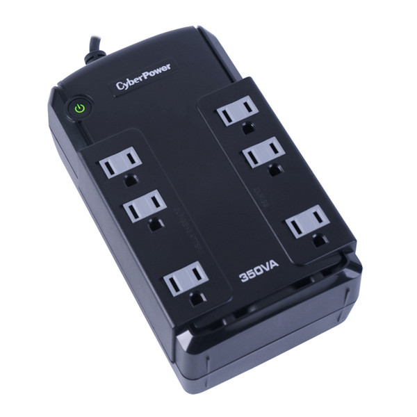 CyberPower CP350SLG Standby (Offline) 350VA 6AC outlet(s) Kompakt Schwarz Unterbrechungsfreie Stromversorgung (UPS)