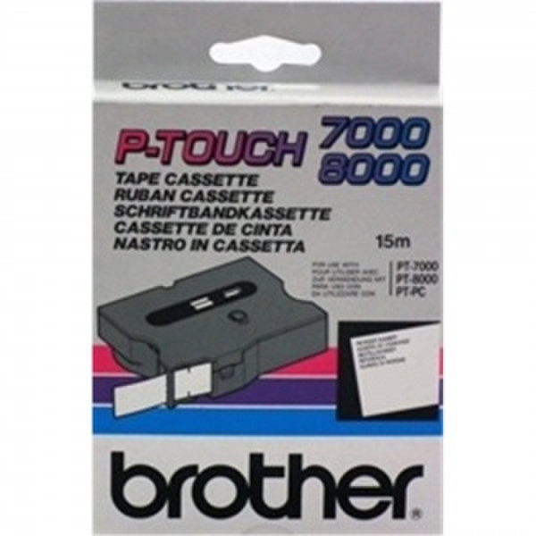Brother TX-232 Red on white TX label-making tape
