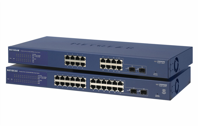 Netgear GS724T Managed L3 Power over Ethernet (PoE) Blue