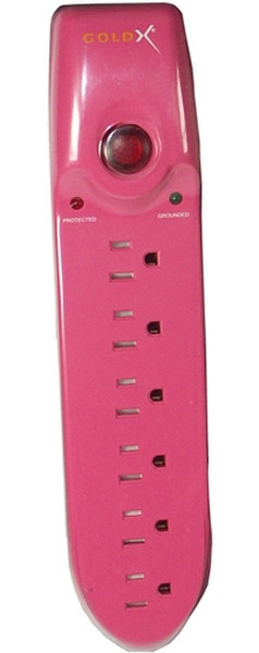 GoldX GXS-806PK 6AC outlet(s) 1.83m Pink Spannungsschutz