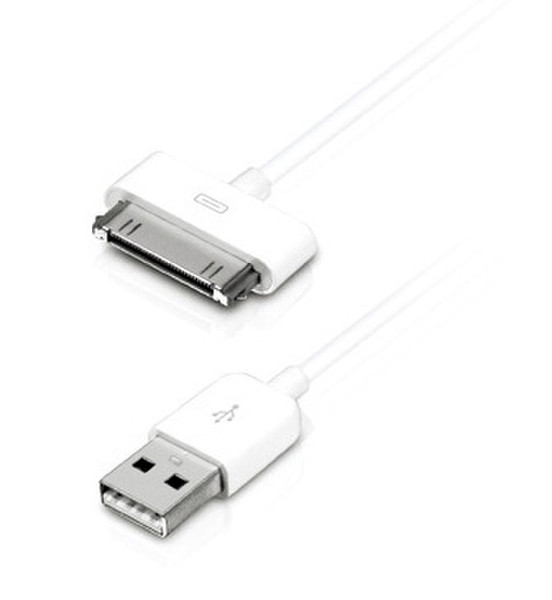 Macally ISYNCABLE 1.8m USB 2.0 30-pin White mobile phone cable