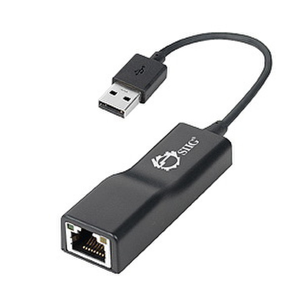 Siig JU-NE0012-S1 USB 2.0 RJ-45 Black cable interface/gender adapter