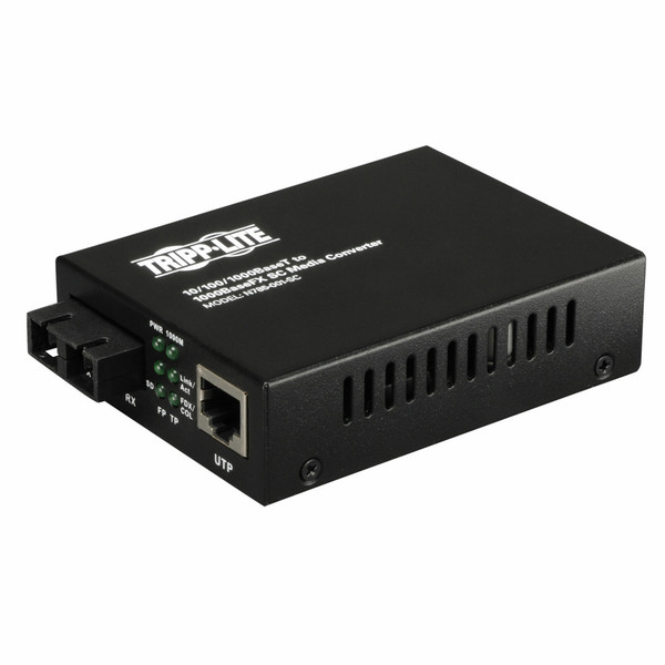 Tripp Lite Fiber Optic - 10/100/1000BaseT to 1000BaseFX-SC Gigabit Media Converter network media converter