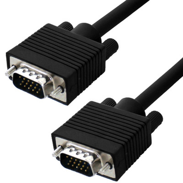 Cables Unlimited HDB15 Male to HDB15 Male SVGA 3 ft 0.91м HDB15 HDB15 Черный
