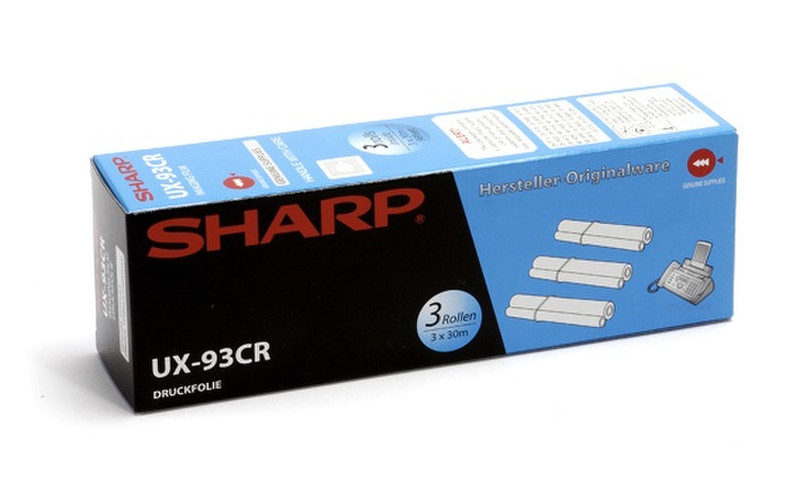Sharp UX-93CR Fax ribbon 90pages Black 3pc(s) fax supply