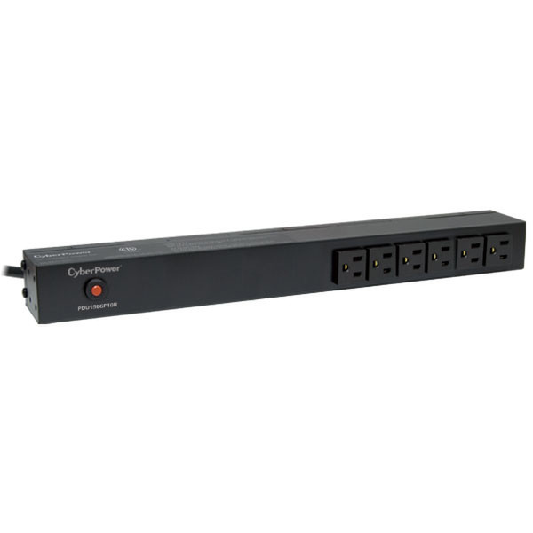 CyberPower PDU15B6F10R 16AC outlet(s) 1U Black power distribution unit (PDU)