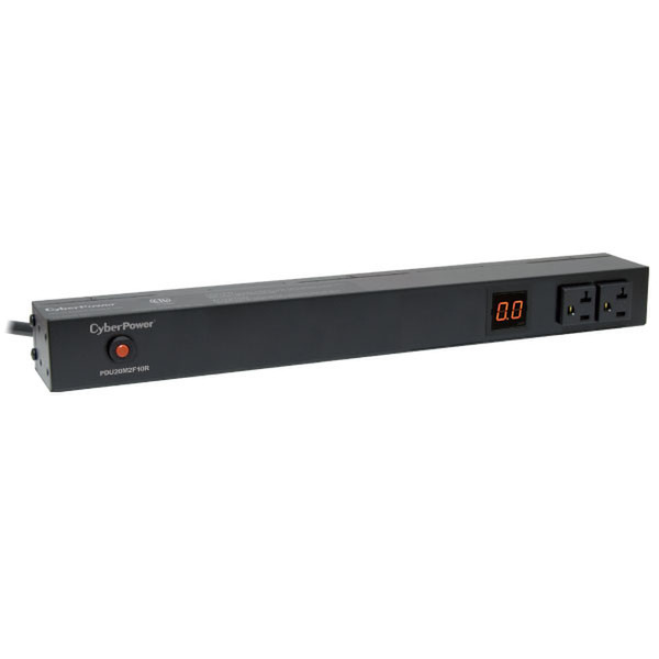 CyberPower PDU20M2F10R 12AC outlet(s) 1U Black power distribution unit (PDU)