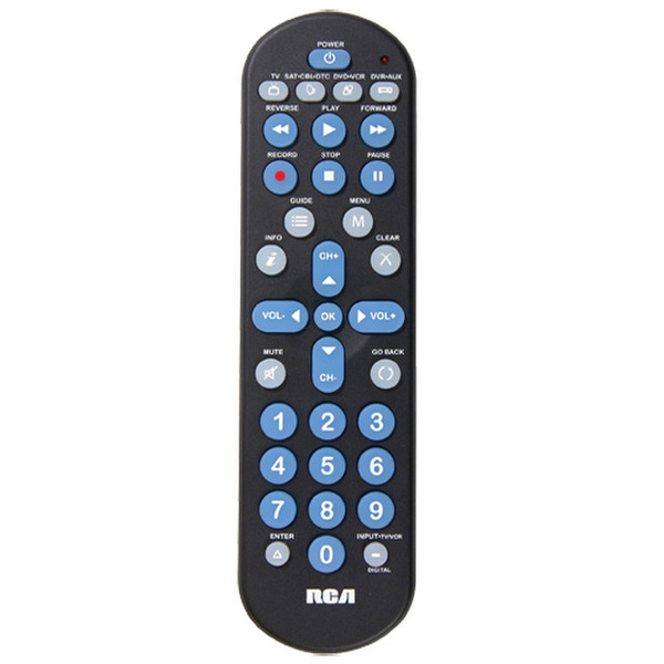 Audiovox RCR4258R IR Wireless press buttons Black remote control