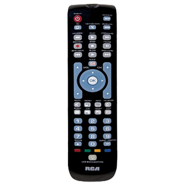 Audiovox RCRN04GR IR Wireless press buttons Black remote control
