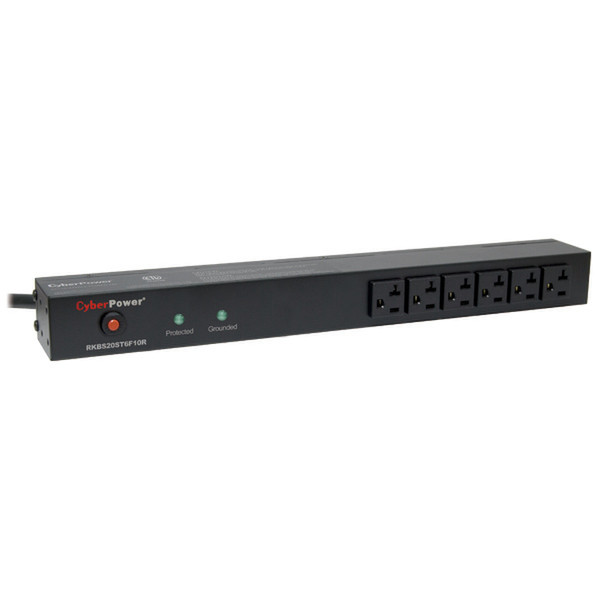 CyberPower RKBS20ST6F10R 16AC outlet(s) 120V 4.57m Black surge protector