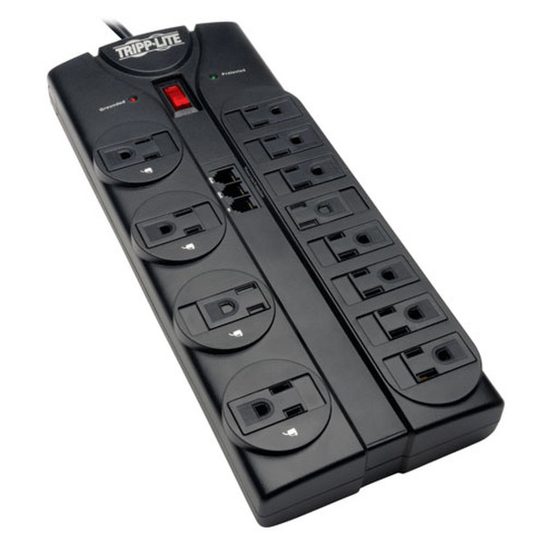 Tripp Lite Protect It! 12-Outlet Surge Protector, 8-ft. Cord, 2160 Joules, Tel/Modem Protection