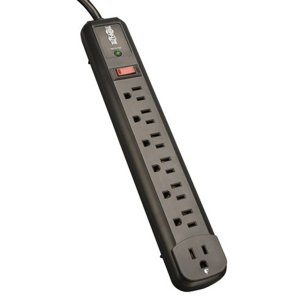 Tripp Lite Protect It! 7-Outlet Surge Protector 4-ft. Cord, 1080 Joules, 1 Diagnostic LED, Black Housing