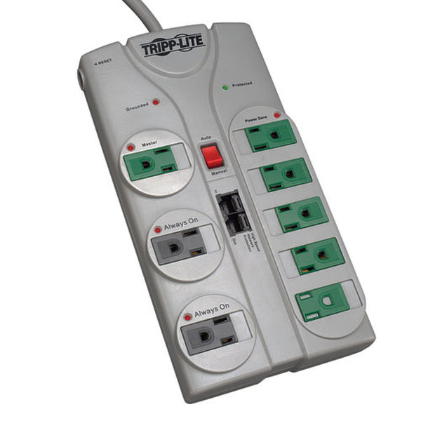 Tripp Lite TLP808NETG 8AC outlet(s) 120V 2.4m Grey surge protector