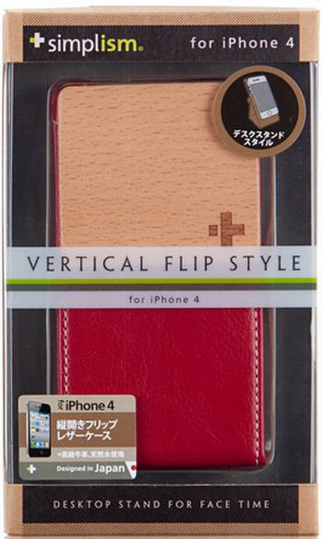 Simplism TR-VFIP4-DR/EN Flip case Red mobile phone case