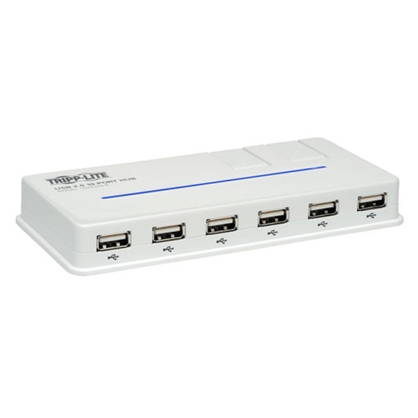Tripp Lite 10-Port USB 2.0 480Мбит/с Белый хаб-разветвитель