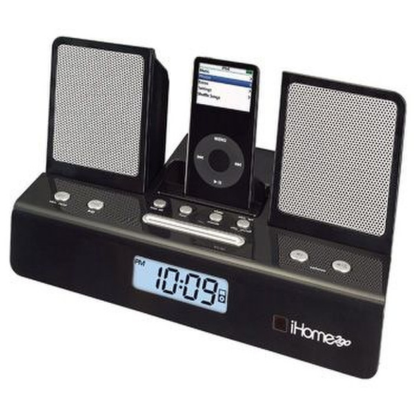 iHome iH26 Portable Alarm Clock for iPod Black