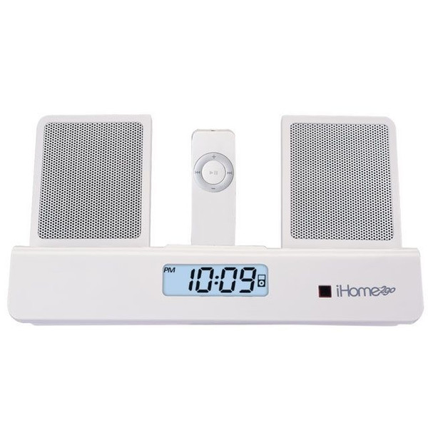 iHome iH26 Portable Alarm Clock for iPod White