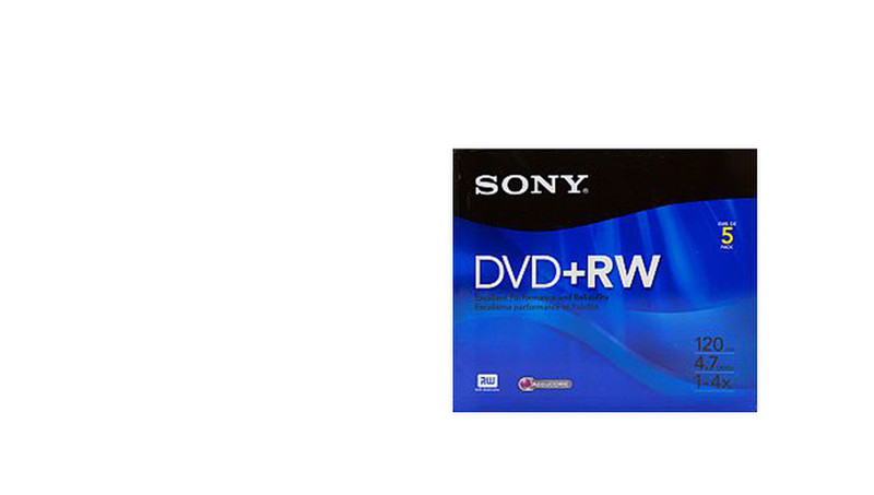 Sony 5DPW47R2H 4.7ГБ DVD+RW 5шт чистый DVD