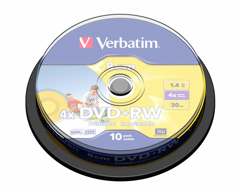 Verbatim DVD+RW 8cm Inkjet Printable 1.4ГБ DVD+RW 10шт