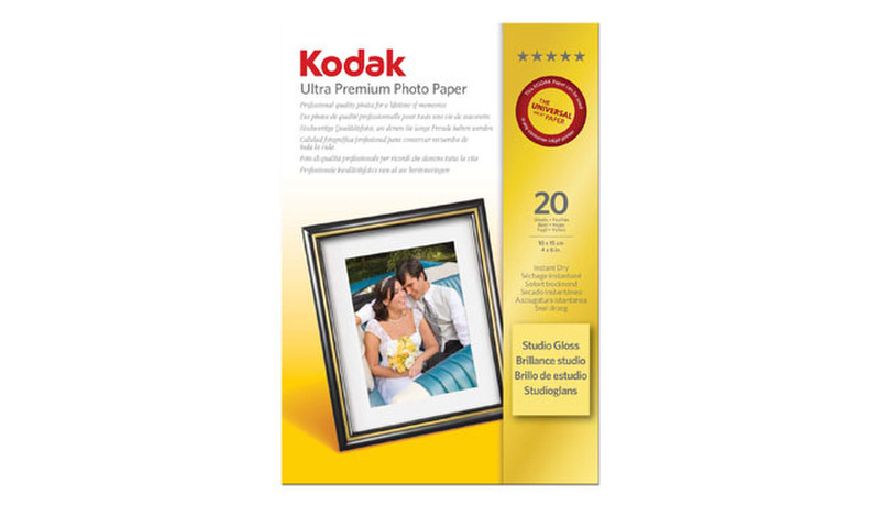 Kodak Ultra Premium Paper, 10x15, 20 Studio Gloss photo paper