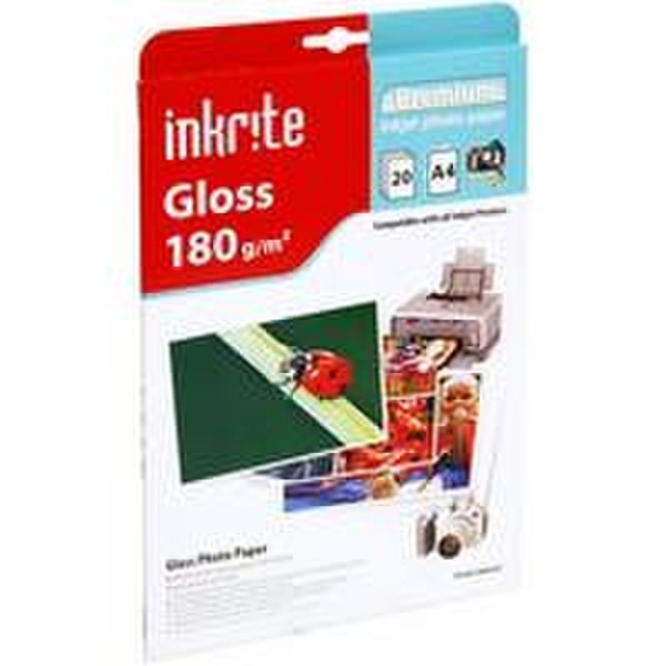 Inkrite Photo Gloss Paper A4 180gsm (20 Sheets) inkjet paper