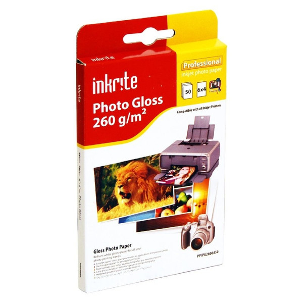 Inkrite Photo Gloss Paper 6x4 260gsm (50 Sheets) бумага для печати