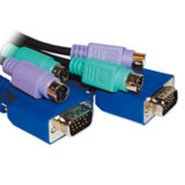 Intronics 3-in-1 KVM Cable - 3.0m 3m Schwarz Tastatur/Video/Maus (KVM)-Kabel