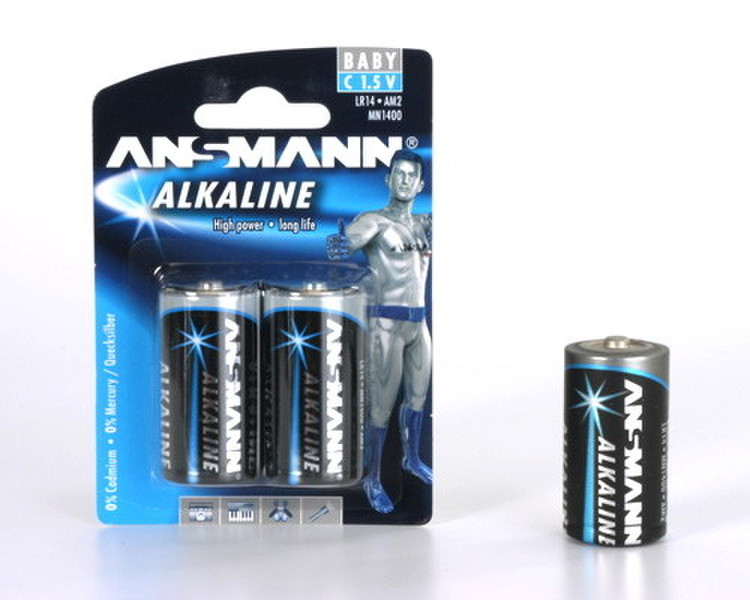 Ansmann 2 X Alkaline Baby / C Alkaline 1.5V non-rechargeable battery