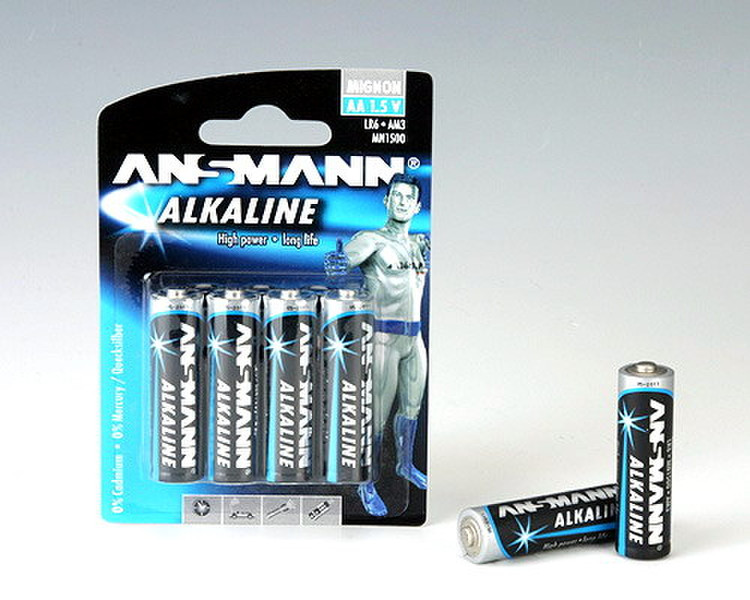 Ansmann 4 X Alkaline AA Щелочной 1.5В батарейки